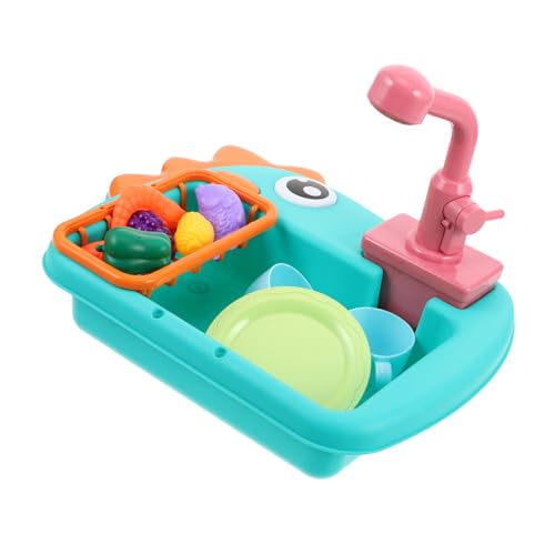 FUNNETOYU Küchen Set für Kleinkinder Elektrische Spülmaschine mit Wasserfunktion Rollenspiel Waschbecken für Kreative Familienaktivitäten Fördert Motorik und Fantasie von FUNNETOYU