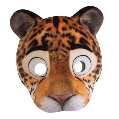 FUNNETOYU Leoparden Maske aus EVA Halbgesichtiger Tier Cosplay mit Elastischem Band Bequeme Universalgröße für Halloween Karneval Kostümparty und Verkleidungen von FUNNETOYU