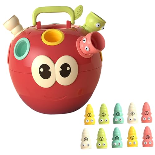FUNNETOYU Lernspielzeug Farb und Zahlen Matching Spiel Apfelwurm Puzzle Intelligenzspiel Motorik Vorschule Eltern Junge Mädchen mit Leuchtenden Farben von FUNNETOYU