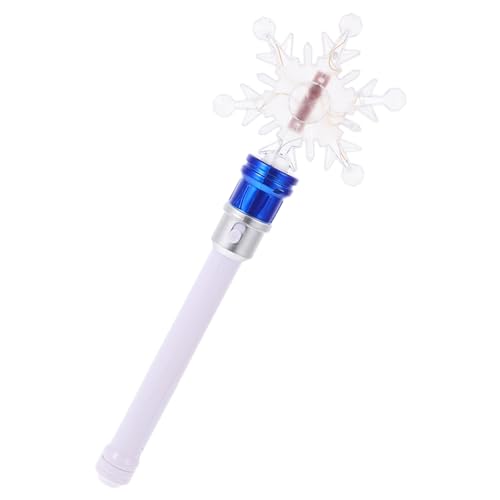 FUNNETOYU Leuchtender Schneeflocken Zauberstab Rotierend ohne Batterie Lichtstab für Bühnenauftritte Partys und Konzerte Fantasie Requisite für Mädchen und Cosplay von FUNNETOYU