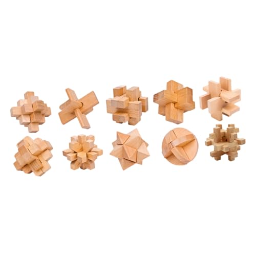 FUNNETOYU Luban Lock Puzzle Set aus Holz Teiliges Iq für Erwachsene und Fördert Geschicklichkeit und Stressabbau für DIY Partys und Kreative Spiele von FUNNETOYU