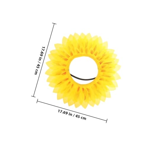 FUNNETOYU Lustige Sonnenblumen kopfbedeckung für Weichem mit Goldfäden Inklusive Handschuhe Geeignet für Tanz Karneval Kostüm party und Fotorequisiten von FUNNETOYU