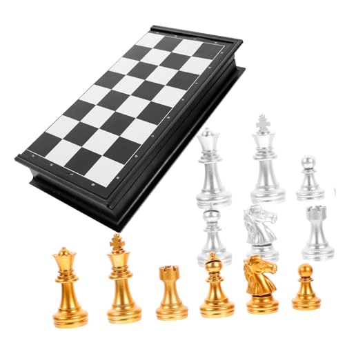 FUNNETOYU Magnetisches Faltbares Internationales Schachspiel Tragbares Reisespiel für Erwachsene Hochwertiges Schachbrett mit Glatten Figuren für Gedächtnistraining und Logisches von FUNNETOYU