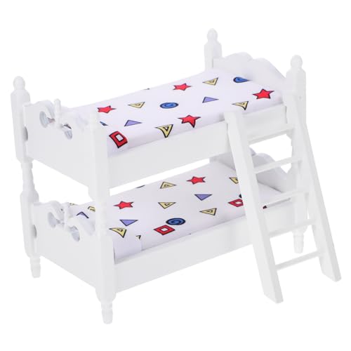 FUNNETOYU Maßstab Detailreiches Schlafzimmermöbel Vielseitige Puppenhaus Dekoration Robustes Miniaturbett für Puppenzimmer und Szenengestaltung von FUNNETOYU