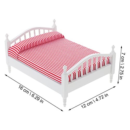 FUNNETOYU Maßstab Doppelbett für Puppenhaus Schlafzimmer Micro Landschaft Zubehör DIY von FUNNETOYU