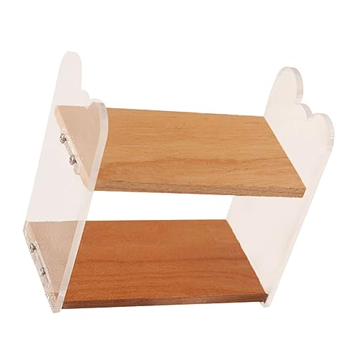 FUNNETOYU Maßstab Holz Acryl Mix Stabiles DIY Mini Möbel Naturgetreue Textur Platzsparendes Mini Dekorationsregal für Arbeitszimmer und Schlafzimmer von FUNNETOYU