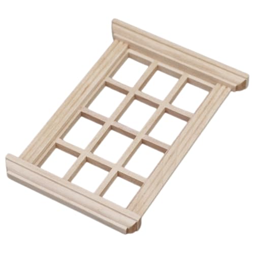 FUNNETOYU Maßstab Holzmodell Fach Fenster DIY Zubehör für Realistische Puppenhausdekoration Robust und Handlich für Miniaturhäuser und Bastelprojekte von FUNNETOYU