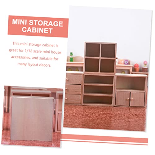 FUNNETOYU Maßstab Mini Puppenhaus Möbel Holz Mini Schrank mit Tür für Puppenhaus Schlafzimmer Sicheres Holzspielzeug von FUNNETOYU