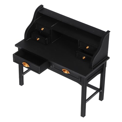 FUNNETOYU Maßstab Puppenhaus Schreibtisch mit Schublade Detailgetreuer Miniaturtisch Stabiles Puppenmöbel für Kreatives Rollenspiel im Kinderzimmer von FUNNETOYU