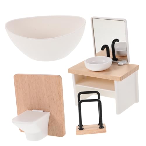 FUNNETOYU Maßstab Realistisches Waschbecken Badewanne Toilette Teiliges Puppenhaus Zubehör Sichere Materialien für Fantasievolles Rollenspiel FUNNETOYU Maßstab Realistisches Waschbecken Badewanne Toilette Teiliges Puppenhaus Zubehör Sichere Materialien für Fantasievolles Rollenspiel von FUNNETOYU