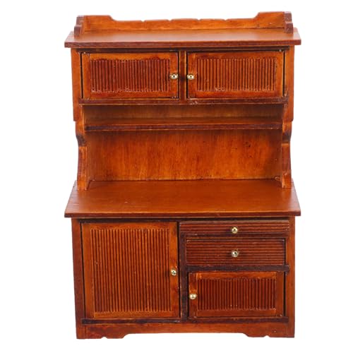 FUNNETOYU Maßstab Retro Doppel-tür Schrank Stabiles DIY Möbel für Realistische Micro Landschaft Langlebig und Detailreich für Puppenhaus Dekoration von FUNNETOYU