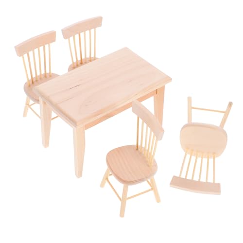 FUNNETOYU Maßstab Vintage Holz Sitz Möbelstück Stabil Leicht für DIY Dekoration und Puppenhaus Wohnzimmer Esszimmer Zubehör Holzornament Zufällige Farbe von FUNNETOYU