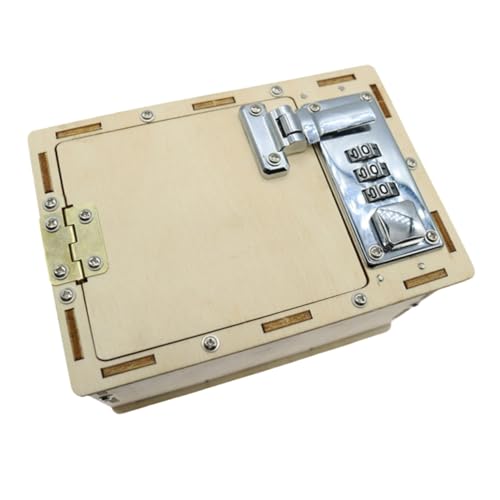 FUNNETOYU Mechanische Passwort Box DIY Holz Schloss Zahlenschloss Bausatz Lernspielzeug für Logisches Denken und Bastelfähigkeiten von FUNNETOYU