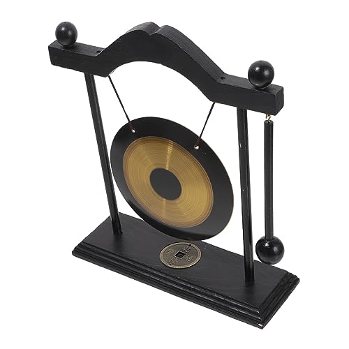 FUNNETOYU Messing Tischgong Deko Vintage Holzständer Chinesische Feng Shui Gong Verzierung Langlebiges Brass Ornament für Tischdekoration und Hauswarming FUNNETOYU Messing Tischgong Deko Vintage Holzständer Chinesische Feng Shui Gong Verzierung Langlebiges Brass Ornament für Tischdekoration und Hauswarming von FUNNETOYU