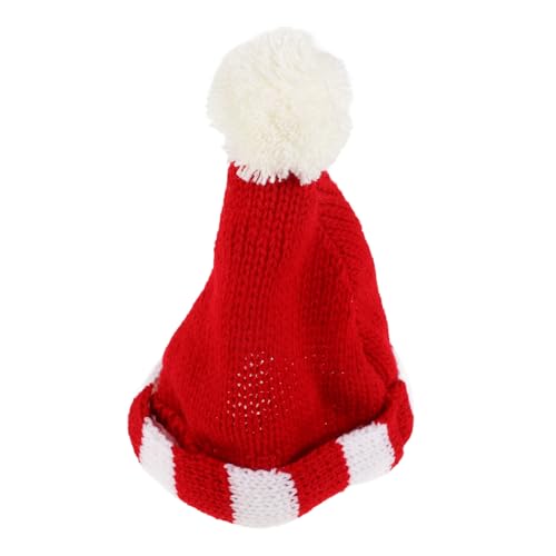 FUNNETOYU Mini Gestrickte Puppenmütze aus Wolle Dekorative Kleine Häkelmütze für Miniatur Puppen Vielseitiges DIY Bastelzubehör Rote Handgefertigte Puppenkappe Party und Geschenkdekoration von FUNNETOYU