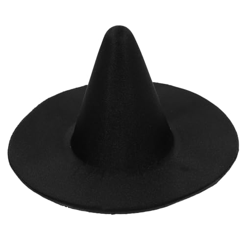 FUNNETOYU Mini Halloween Hexenhut aus Satin Schwarz Leichter DIY Bastelhut für Puppen Haustiere und Partys Süßes Accessoire für Kreative Kostüme und Dekorationen von FUNNETOYU
