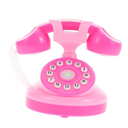 FUNNETOYU Mini-telefonspielzeug Kind Mit Wählscheibe Spielzeugtelefon Rollenspiel Telefon Miniatur Für Wählscheibentelefon -Telefon Telefon Vorgeben Rosa Plastik von FUNNETOYU