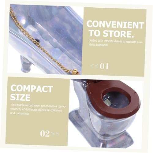 FUNNETOYU Miniatur Badezimmer Set Porzellan mit Badewanne Spiegel Waschbecken Toilette Stabiles Material Detailgetreue Puppenhaus Accessoires für Dekoration und Sammler FUNNETOYU Miniatur Badezimmer Set Porzellan mit Badewanne Spiegel Waschbecken Toilette Stabiles Material Detailgetreue Puppenhaus Accessoires für Dekoration und Sammler von FUNNETOYU