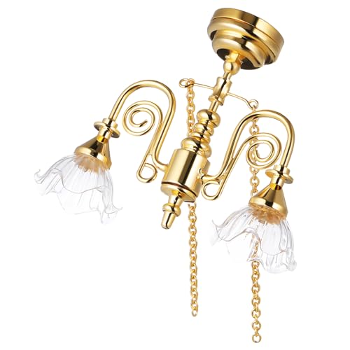 FUNNETOYU Miniatur Deckenleuchte Metall mit Magnetbefestigung Realistische Puppenhaus Beleuchtung Kleine Vintage Lampe für Miniaturmöbel und Puppenhaus Schlafzimmer Zubehör FUNNETOYU Miniatur Deckenleuchte Metall mit Magnetbefestigung Realistische Puppenhaus Beleuchtung Kleine Vintage Lampe für Miniaturmöbel und Puppenhaus Schlafzimmer Zubehör von FUNNETOYU