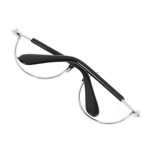 FUNNETOYU Miniatur Drahtbrillen für Puppen Halbrand Metallrahmen Transparent Vielseitiges Puppenzubehör für Kostüm und Kompatibel mit Meisten Puppen für DIY und Puppenhaus Dekoration von FUNNETOYU