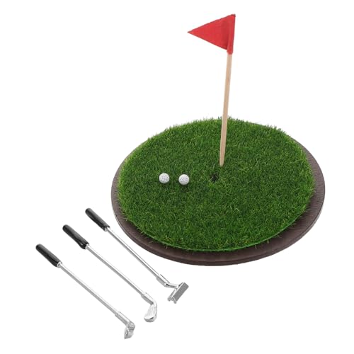 FUNNETOYU Miniatur Golfset Teilig Puppenhaus Zubehör Leichte Golfplatz Dekoration Detailreiches Modellspielzeug für Kinderzimmer Büro und Sammler Fördert Kreativität und Spielspaß von FUNNETOYU