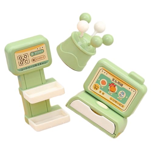 FUNNETOYU Miniatur Kassenmodell Teiliges Miniatur Kassen für Kaufladen Puppenhausdekoration Kindersicheres Kunststoffspielzeug für Rollenspiele und Lernspaß von FUNNETOYU