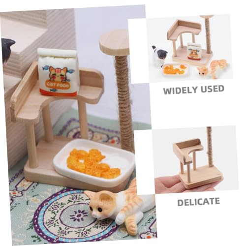FUNNETOYU Miniatur Katzenhaus Zubehör Miniatur Holz Katzenklettergerüst und Katzenfigur Puppenhaus Dekoration Geschenk für Katzenliebhaber Leicht und Kompakt FUNNETOYU Miniatur Katzenhaus Zubehör Miniatur Holz Katzenklettergerüst und Katzenfigur Puppenhaus Dekoration Geschenk für Katzenliebhaber Leicht und Kompakt von FUNNETOYU