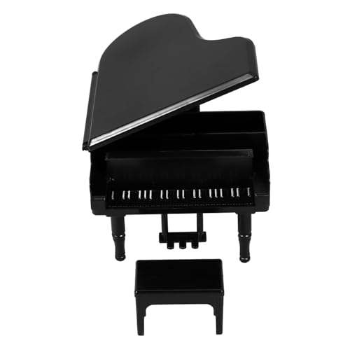 FUNNETOYU Miniatur Klavier und Stuhl Set für Puppenhaus Dekoration Vintage Design Realistische Musikinstrumente für Kreative Szenen und Fotorequisiten Langlebig und Wiederverwendbar von FUNNETOYU