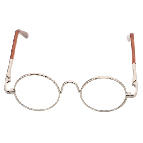 FUNNETOYU Miniatur Puppenbrille Silber Rundes Gestell Feine Verarbeitung DIY Accessoire für Puppenkostüme Fotorequisiten Kreatives Spiel und Puppenhaus Deko von FUNNETOYU