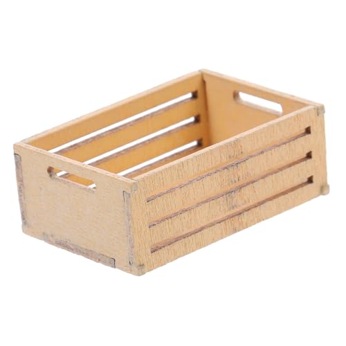 FUNNETOYU Miniatur Puppenhaus Aufbewahrungskorb aus Holz Kleines Dekoratives Körbchen für Puppenhaus Möbel Langlebiges Miniatur Zubehör für Kreative Micro Szenen Naturfarbenes Design Feine von FUNNETOYU