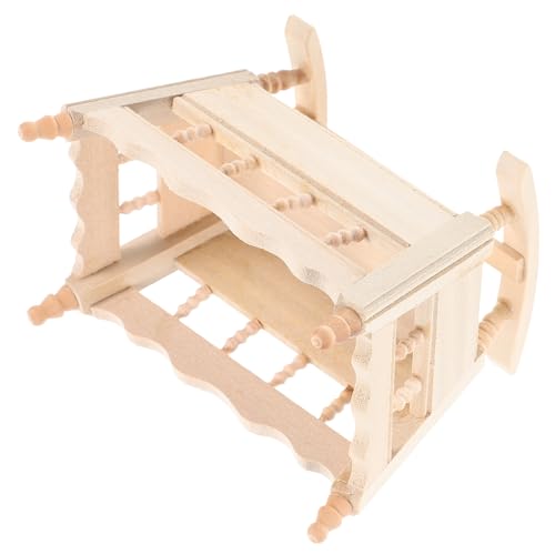 FUNNETOYU Miniatur Puppenhaus Babybett aus Holz Handgefertigte Miniaturmöbel Naturbelassene als Dekoratives Puppenhaus Zubehör Leicht und Detailreich FUNNETOYU Miniatur Puppenhaus Babybett aus Holz Handgefertigte Miniaturmöbel Naturbelassene als Dekoratives Puppenhaus Zubehör Leicht und Detailreich von FUNNETOYU