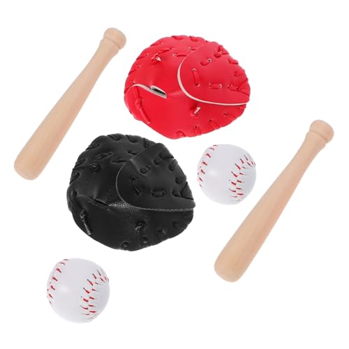 FUNNETOYU Miniatur Puppenhaus Baseball Teilig Realistische Handschuhe Schläger und Bälle Detailgetreues Dekorationszubehör für Doll House Kreatives DIY für Sportfans von FUNNETOYU