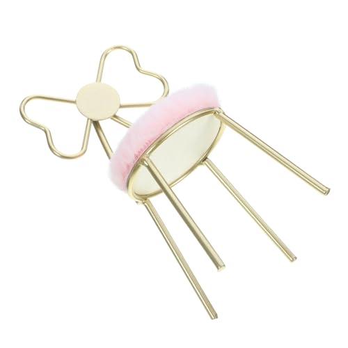 FUNNETOYU Miniatur Puppenhaus Deko Schmetterlingsstuhl mit Kissen Miniatur Möbel für Schlafzimmer Vintage Stuhl Ornament Puppenmöbel Accessoire Rosa Polster von FUNNETOYU