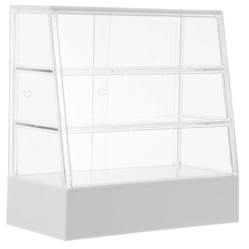 FUNNETOYU Miniatur Puppenhaus Kuchen Schrank Weiß Mini Store Cabinet Möbel Ornament Leichtes Miniatur Kuchen Buffet Vielseitige Dekoration für Puppenhaus Wohnzimmer von FUNNETOYU