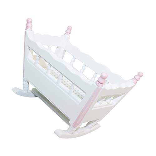 FUNNETOYU Miniatur Puppenhaus Möbel Holz Babybett Modell Mini Schlafzimmer Zubehör für Puppenhaus Realistisches Kinderbett Puppenmöbel für Kreative Spielszenen FUNNETOYU Miniatur Puppenhaus Möbel Holz Babybett Modell Mini Schlafzimmer Zubehör für Puppenhaus Realistisches Kinderbett Puppenmöbel für Kreative Spielszenen von FUNNETOYU
