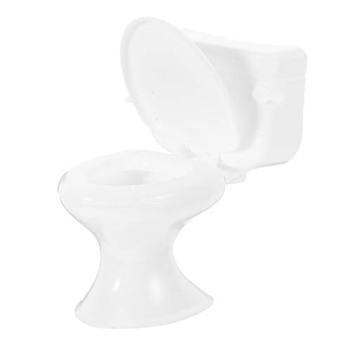 FUNNETOYU Miniatur Puppenhaus Toilette Weiß Realistisches Badezimmer Zubehör Kleines Modell für Rollenspiele Detailgetreue Miniatur Einrichtung Geeignet für Puppenhaus Badezimmer Dekoration von FUNNETOYU