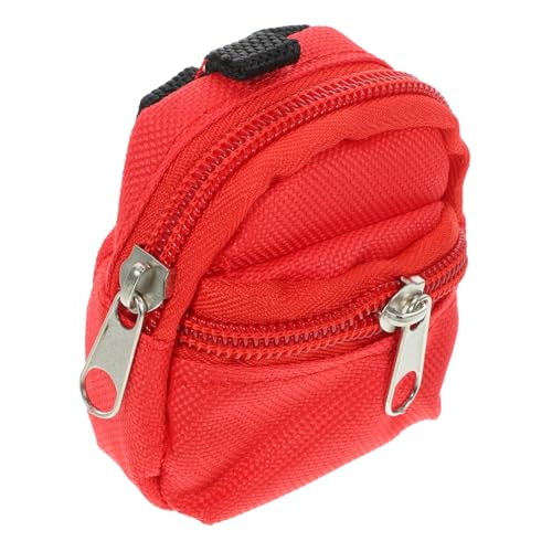 FUNNETOYU Miniatur Puppenrucksack Mini Haus Accessoire Rucksack Modell Rot Handgefertigt Realistisch Für Puppenhaus Dekoration DIY Bastelprojekte Sammler von FUNNETOYU