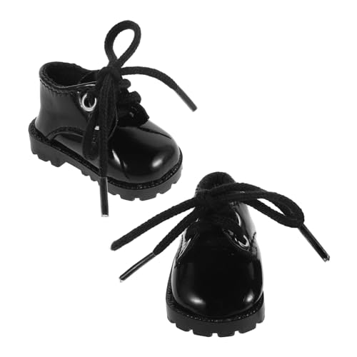 FUNNETOYU Miniatur Puppenschuhe aus Kunstleder Flache Schwarze Schuhe für Baumwollpuppen Niedliche Mini Schmuckstücke für Puppenhaus und Puppenbedarf Kleine Accessoires FUNNETOYU Miniatur Puppenschuhe aus Kunstleder Flache Schwarze Schuhe für Baumwollpuppen Niedliche Mini Schmuckstücke für Puppenhaus und Puppenbedarf Kleine Accessoires von FUNNETOYU