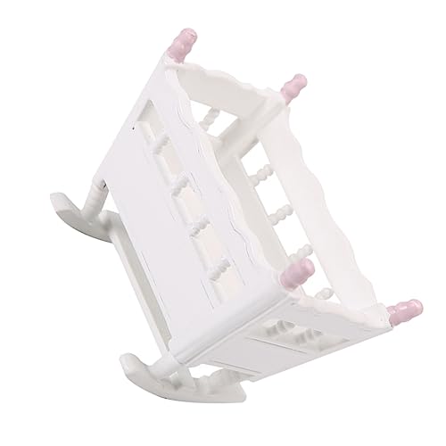 FUNNETOYU Miniatur Puppenwiege mit Lebendigem Detail Stabiles Material Kompakt und Realistisch Puppenhaus Möbel für Miniatur Schlafzimmer für Sammler von FUNNETOYU