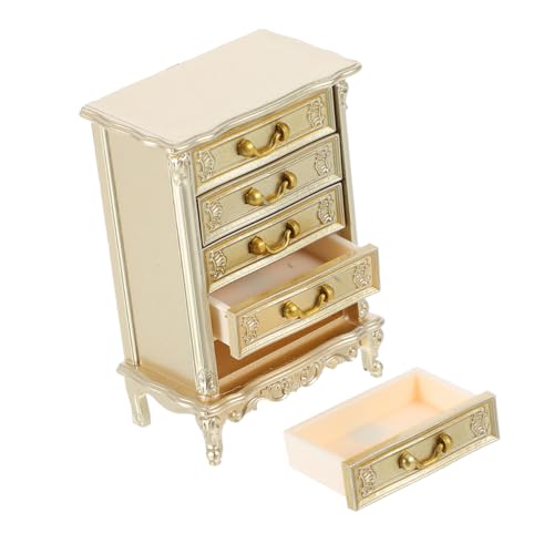 FUNNETOYU Miniatur-beistelltisch Für Puppenhäuser Vintage-Schrank Für Schlafzimmer Und Wohnzimmer Aufbewahrungsschrank Für Miniaturmöbel Mini-nachttischmodell Für Spielzeug von FUNNETOYU