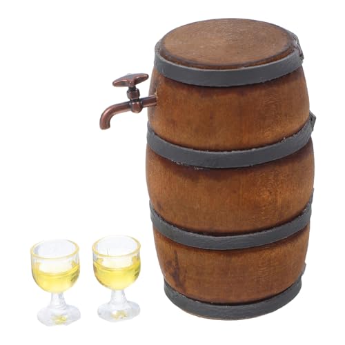 FUNNETOYU Miniatur Retro Weinfass Set mit Fass Wasserhahn Gelben Gläsern Realistische Puppenhaus Zubehör aus Kunststoff und Resin für Bar Szene und Weinkeller Dekoration FUNNETOYU Miniatur Retro Weinfass Set mit Fass Wasserhahn Gelben Gläsern Realistische Puppenhaus Zubehör aus Kunststoff und Resin für Bar Szene und Weinkeller Dekoration von FUNNETOYU