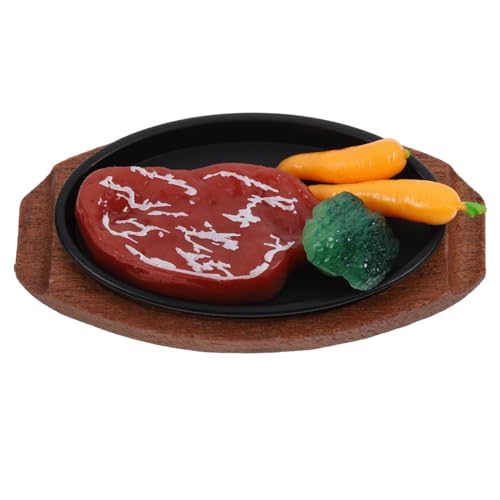 FUNNETOYU Miniatur Steak Modell Realistisch Detailgetreu Lebensmittelecht Puppenhaus Zubehör Küchenaccessoires Food Deko für Puppenküche und Fotografie von FUNNETOYU