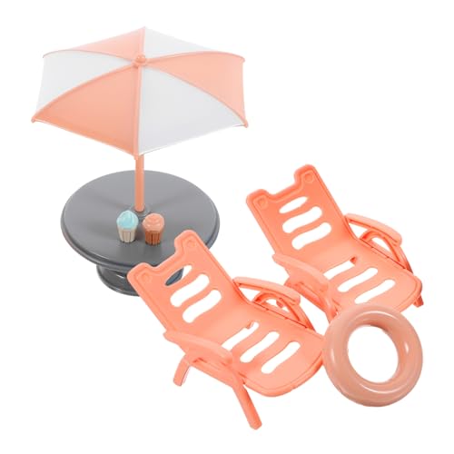 FUNNETOYU Miniatur Strandstuhl und Sonnenschirm Set aus Abs Detailreiche Puppenhaus Dekoration für Wetterfestes Zubehör Fördert Kreativität und Fantasie Beim FUNNETOYU Miniatur Strandstuhl und Sonnenschirm Set aus Abs Detailreiche Puppenhaus Dekoration für Wetterfestes Zubehör Fördert Kreativität und Fantasie Beim von FUNNETOYU