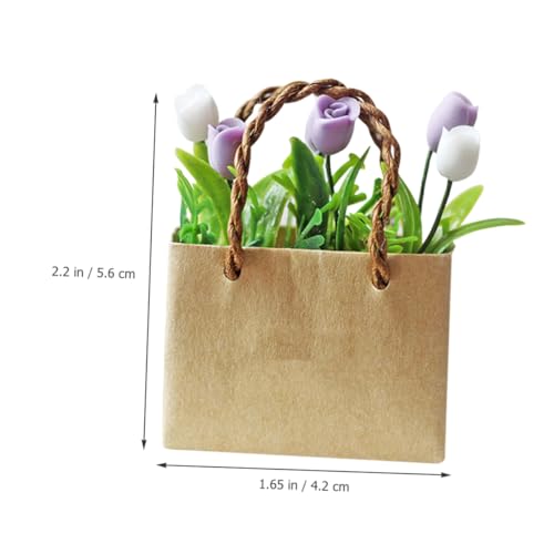 FUNNETOYU Miniatur Tulpen Deko Realistische Resin Blume Modell Detailreiche Puppenhaus Accessoires Kleine Pflanze für Mini Haus Dekoration als Partygeschenk von FUNNETOYU