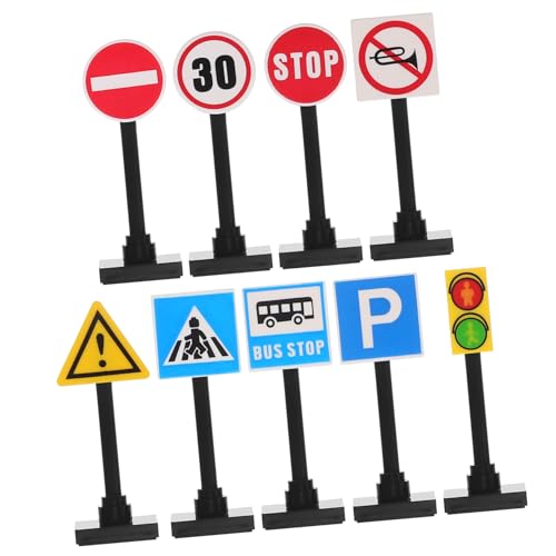 FUNNETOYU Miniature Eisenbahn Zug Spielset mit Realistischen Verkehrszeichen DIY Bausteine für Authentische Verkehrssimulation Fördert Kreativität und Verkehrssicherheit Spielerisch von FUNNETOYU