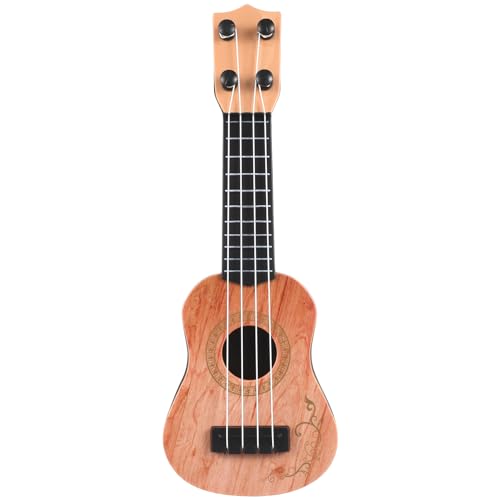 FUNNETOYU Miniature Ukulele Kunststoff Ukulele Modell Für Musikinstrument Zum Musikalischen Lernen Gelbes Design Für Jungen von FUNNETOYU