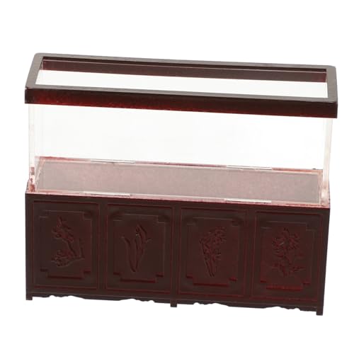 FUNNETOYU Miniaturmöbel die Miniaturfiguren Miniaturhaus Schrank Dekoration Miniaturzubehör Fensterbank Dekoration Pinzette Tank Boote Herzstück Tischdekoration Miniatur-Dinge Abs Dark Brown von FUNNETOYU