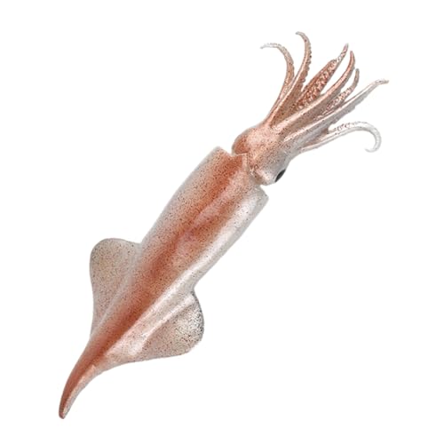 FUNNETOYU -Modell Figur Künstliche Garnelen kleine Tintenfischfiguren Simulation Tierfigur Seegelle Meerestierfigur -Figurenmodell Fischtankdekor PVC Rosa von FUNNETOYU