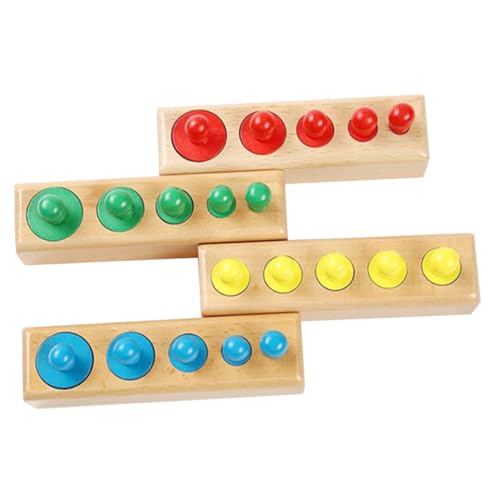 FUNNETOYU Montessori Lernspielzeug aus Hochwertigem Holz Knobbed Cylinder Socket Zylinderblöcke Pädagogisches Motorikspielzeug für Kleinkinder Feinmotorik Gehirnentwicklung und Koordination von FUNNETOYU