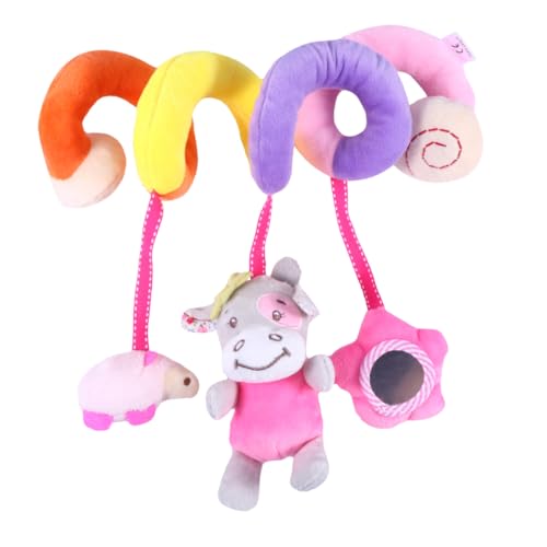 FUNNETOYU Multifunktionales mit Glocke Weiches Plüschmaterial zum Aufhängen an Kinderwagen Babybett oder Autositz Farbenfrohes Greifspiel Beißspielzeug für Jungen und Mädchen Ab Geburt von FUNNETOYU